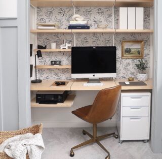 Working from home? Kids doing remote learning? Finding spaces in your home to create fun work spaces doesn’t need to be complicated. 
How fun is this little nook!
