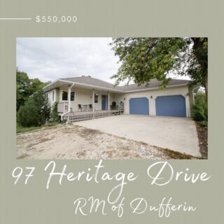 ✨NEW LISTING✨

1356 sqft 
4 bedrooms 🛏 
3 bathrooms 🛁 

Very well built custom 2006 bungalow featuring walk out style full finished basement, sunroom built 4 years ago, large completely finished garage and gorgeous panoramic views from sitting areas throughout the main floor. This property sits just into the RM of Dufferin on the west end of Carman in the rarely available Heritage acres. 1.15 acre of land backing onto the river with built in fires pit and launch into the river that is great for canoeing in the summer and great for walking the manicured ice trails in the winter. Skip the headache with everything done for you without the new build cost. Just move in and enjoy!